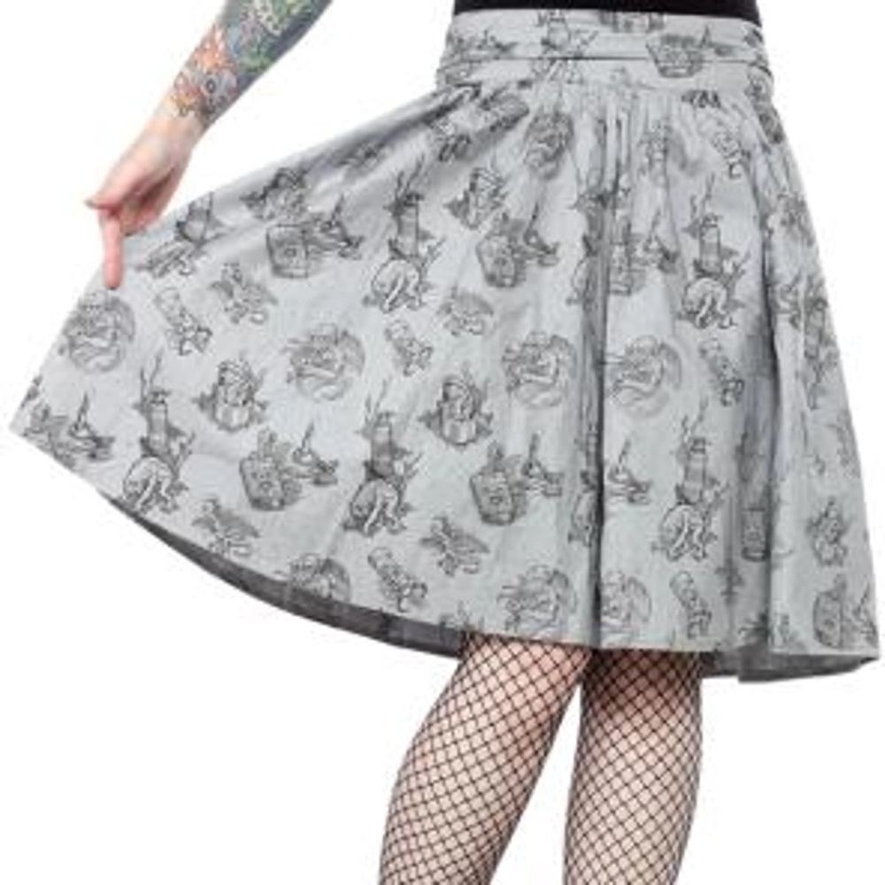 Gray Patterned Women's Skirt